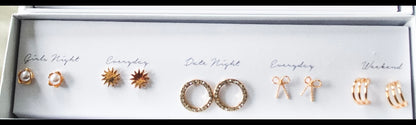 5 Stud Earrings Sets