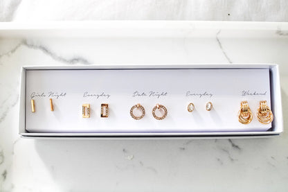 5 Stud Earrings Sets