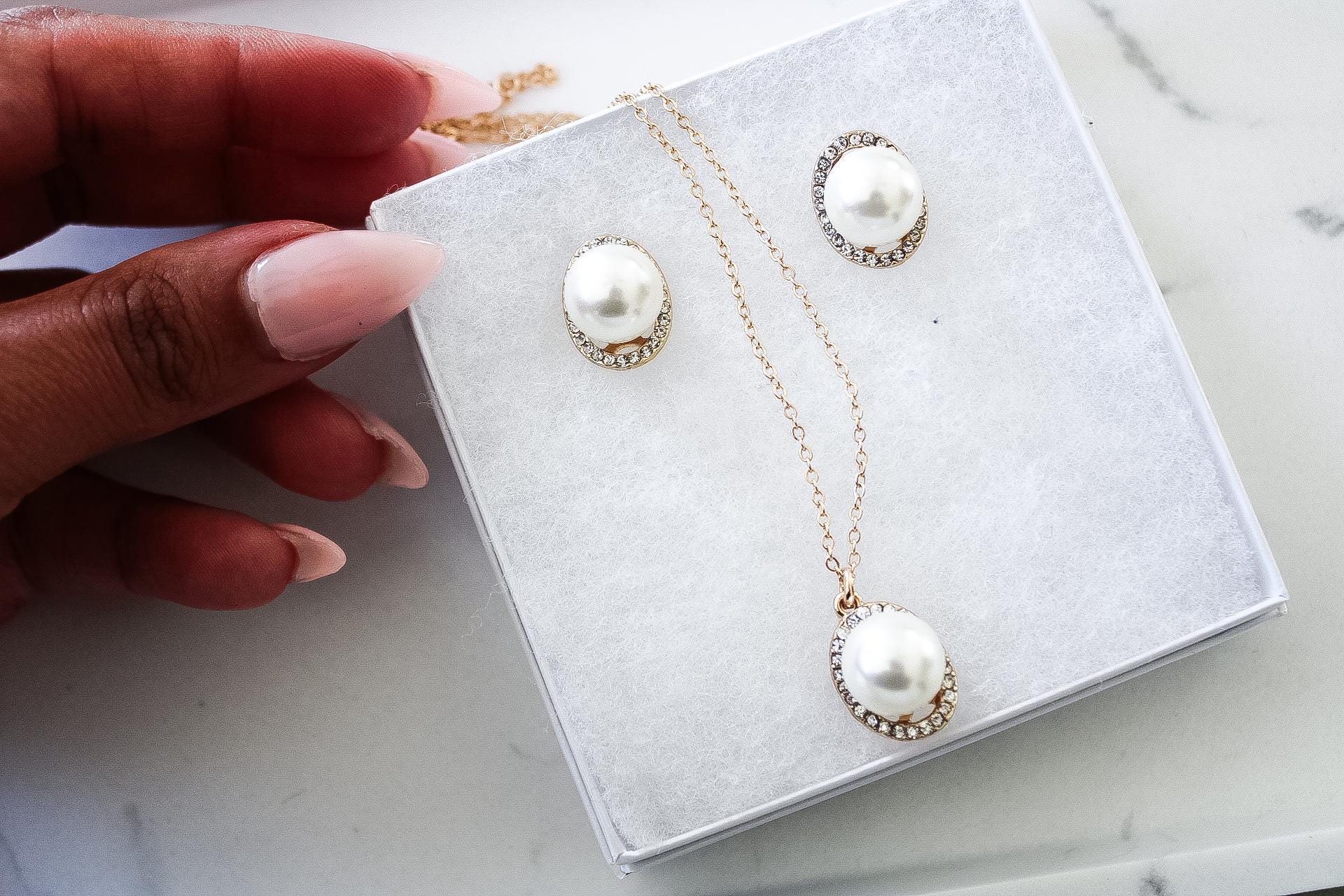 Pearl Necklace Set|Freshwater Pearl|Necklace Earring Set|Wedding Earrings|Pearl Earring|Gift for Her|Gift for Mom|Dangle Earrings|Pearl Set|