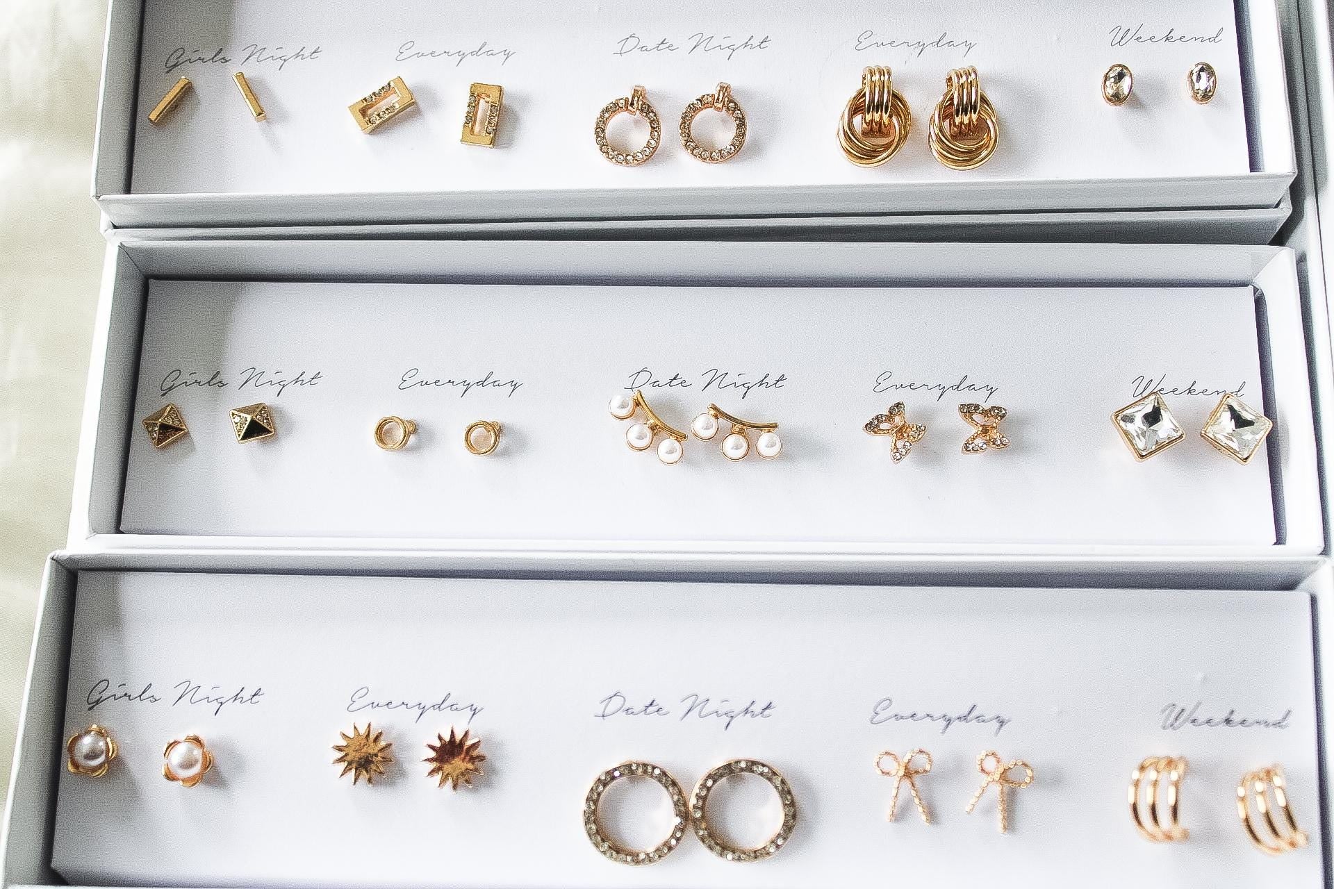 5 Stud Earrings Sets|Diamond Studs|Gold Earrings Set|Earring Set|Wedding Earrings|Christmas Gift|Stocking Stuffer|Gift Set|Gift for Her|