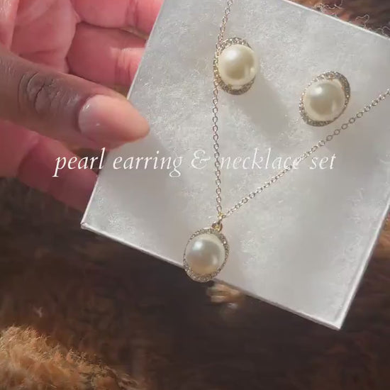 Pearl Necklace Set|Freshwater Pearl|Necklace Earring Set|Wedding Earrings|Pearl Earring|Gift for Her|Gift for Mom|Dangle Earrings|Pearl Set|